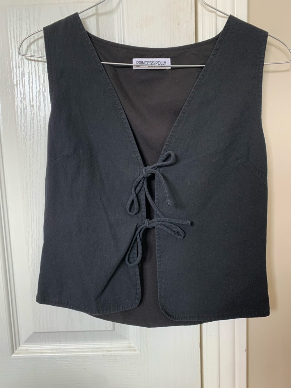 Princess Polly Black Tie-Front Vest